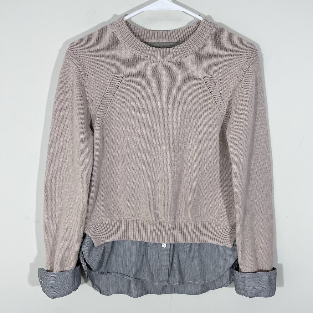 Brochu Walker Mauve Knit Layered Sweater Womens Size Small